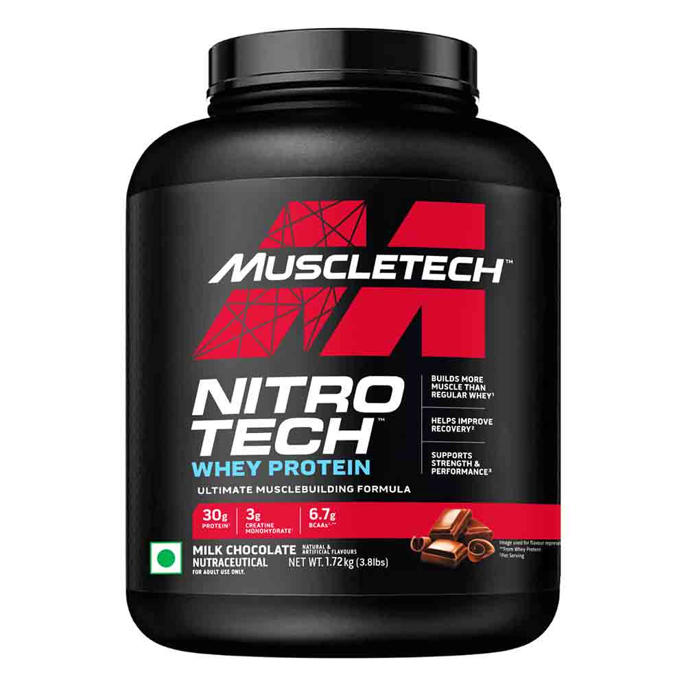 MuscleTech NitroTech Whey Protein, 1.73 kg (3.8 lb), Milk Chocolate (Chocolate)