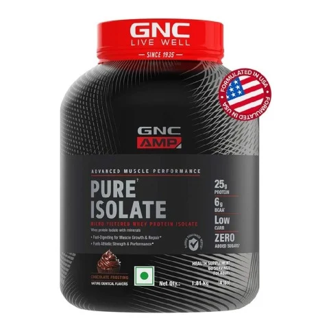 GNC AMP Pure Isolate Powder, 1.82 kg (4 lb), Chocolate Frosting (Chocolate Frosting)
